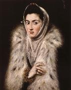 El Greco Lady in a fur wrap oil painting